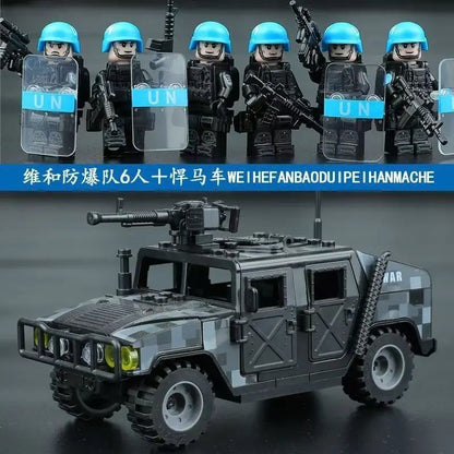 Building block riot police mini humanoid doll reloaded anti-virus ghost special police marine humanoid doll, cartoon toy gift