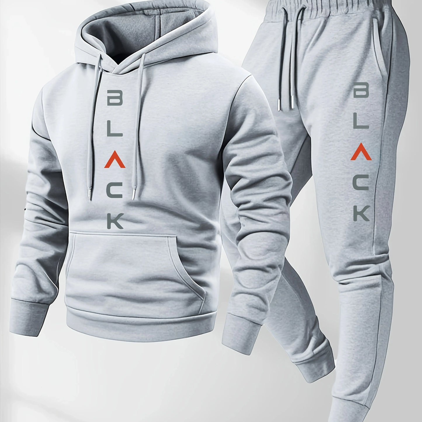 Men's fashionable printed hooded sweatshirt and sweatpants soft and comfortable autumn and winter hot item warm hooded set