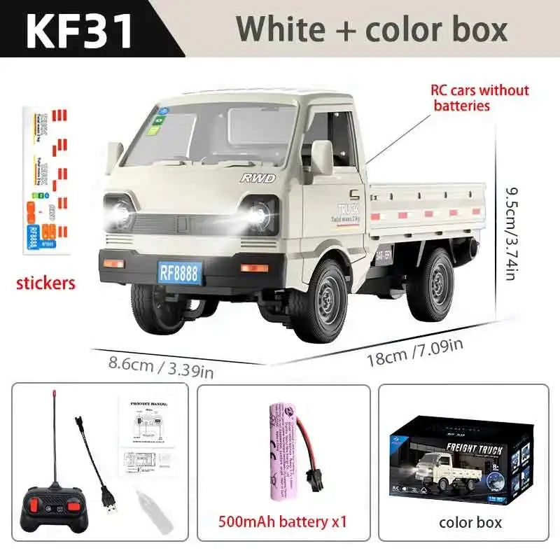 1:16/1:18 RC CAR Simulation With Spray Lights Drift Climbing Truck LED Light Haul Cargo Remote Control Electric Toys For Child