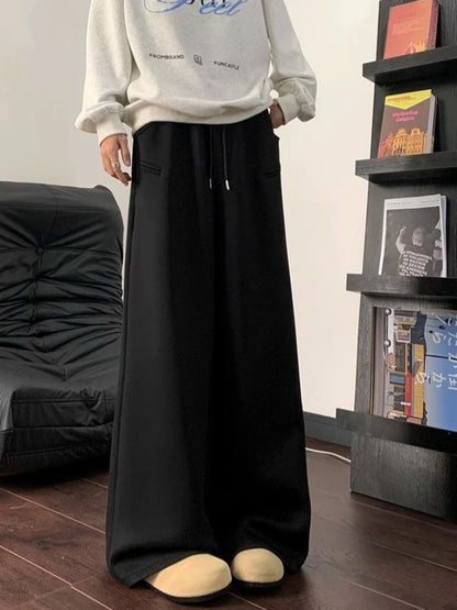 Loose Fit Men Sweatpants Spring Autumn Casual Joggers Wide Leg Floor Length Comfortable Daily Sports Wear Unisex Style