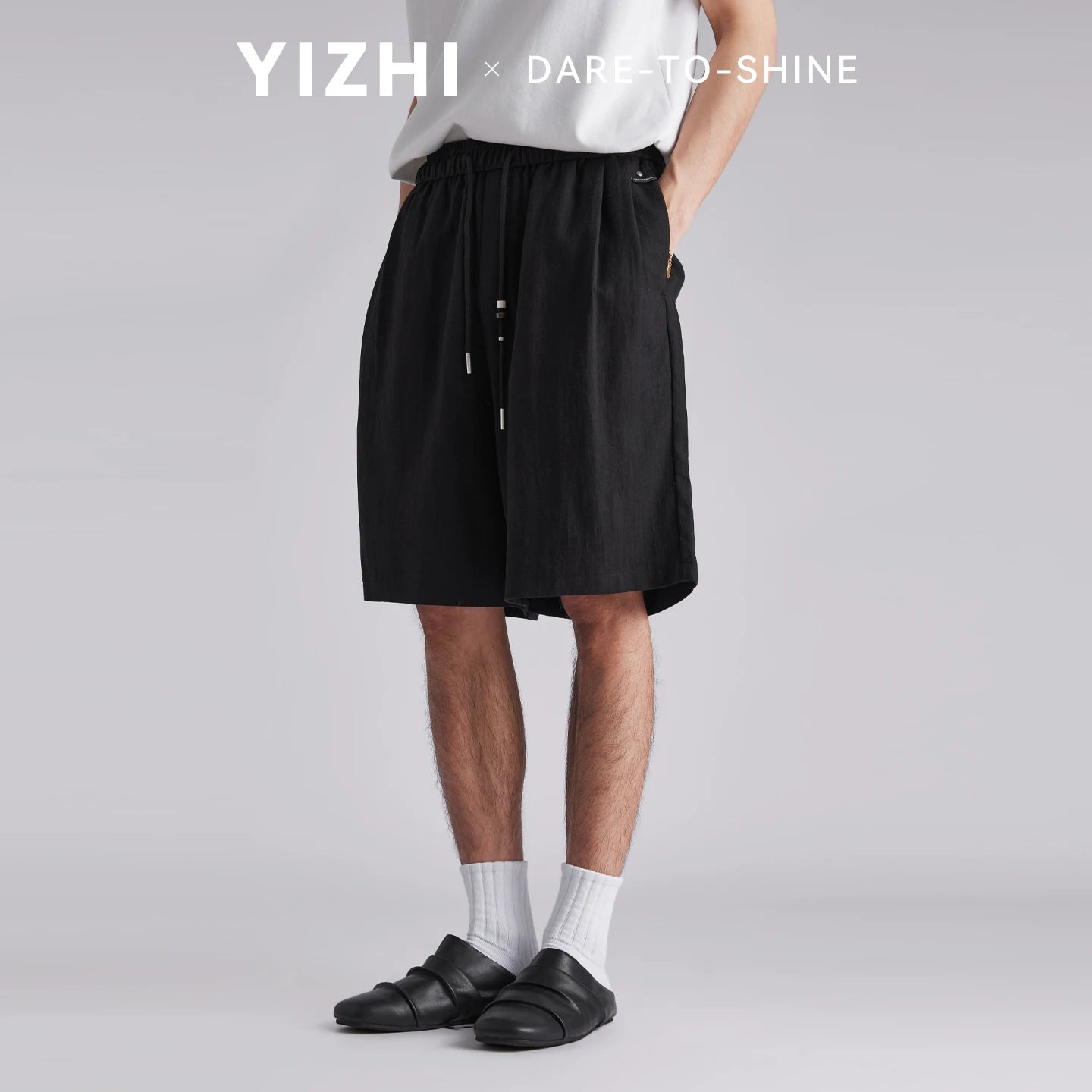 Men Lyocell Textured Japanese Style Casual Shorts 2026 Summer Loose Breathable Versatile Straight Leg 5 Inch Bermuda Pants