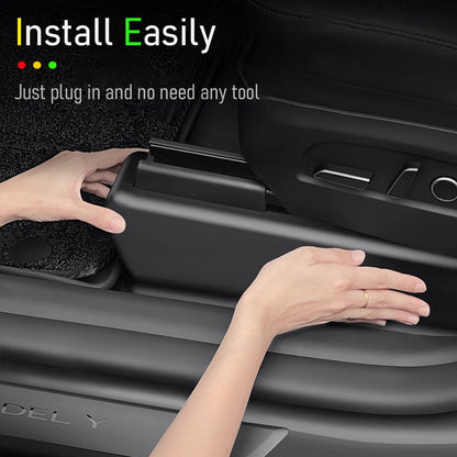Underseat Protector Seat Track Cover for Tesla Model Y Juniper 2025 2026 Seat Slide Rail Pad Guard Anti-Kick Pad Accessories