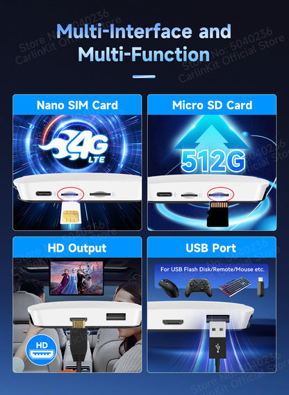 2026 New CarlinKit Android 13 CarPlay AI Box HDMI Wireless CarPlay Android Auto TV Video Box Qualcomm SDM660 8-Core Split Screen