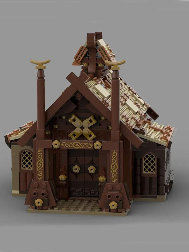 MOC Magic Ring Movie Medieval Building Blacksmith Shop Model DIY Assembly Building Blocks Toy Children's Gift