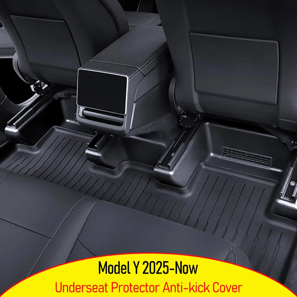 Underseat Protector Seat Track Cover for Tesla Model Y Juniper 2025 2026 Seat Slide Rail Pad Guard Anti-Kick Pad Accessories