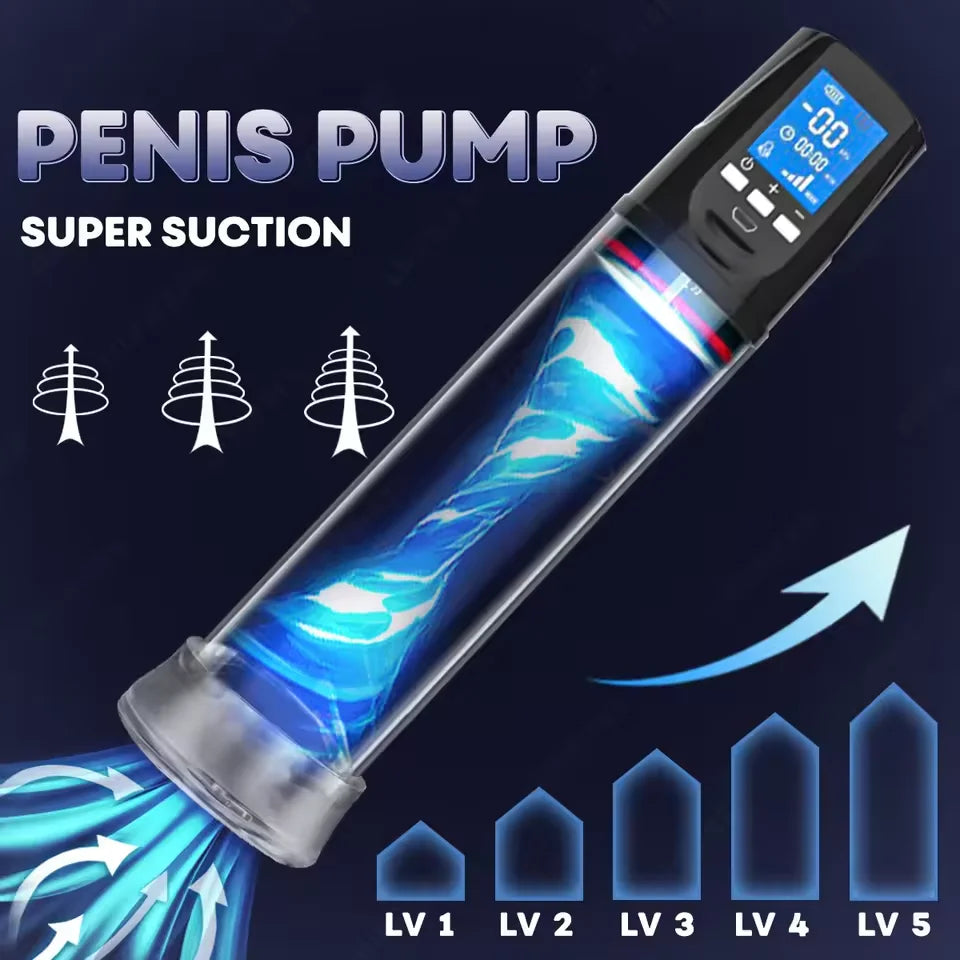 Electric Male Penis Pump Vacuum Sucking 9 Training Mode Penis Trainer Magnify Endurance Delay Ejaculation Adult Sex Toys for Men