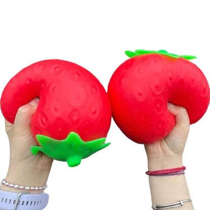 Giant Strawberry Squishy Toy Extra Large Size Strawberry Fidget Toys Slow Rising Shapeable Venting Ball for Adults Friends Gifts