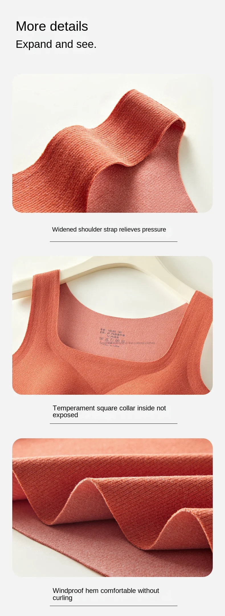 M-2XL For 40-75kg German Velvet Thermal Tank Top Women With Chest Pad Autumn and Winter Thickened Seamless Underwear