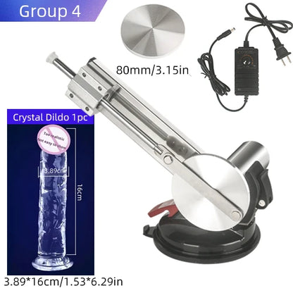 Reciprocating Sex Machine Dildo Stroke 65mm Mini Telescopic Sex Machine with Dildo Masturbation Sexual Kits with 80mm Plate