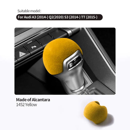 For Audi A3 Q2L S3 TT Sport Gear Shift Knob Boot Cover Trim Sticker Made of Alcantara Car Premium Interior Tuning Accessories