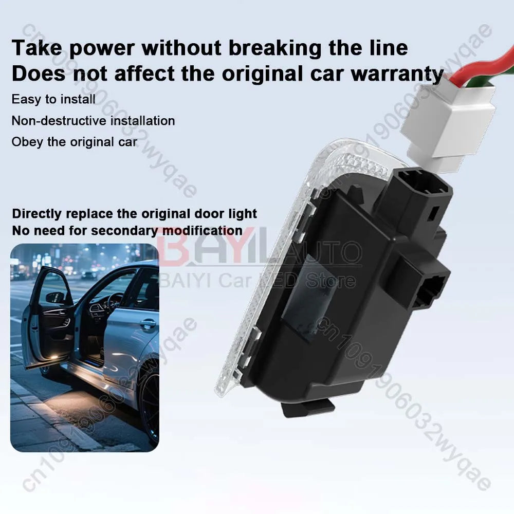 Customized for Toyota car door welcome light, Car door opening dynamic welcome atmosphere floor light,Car warning lighting