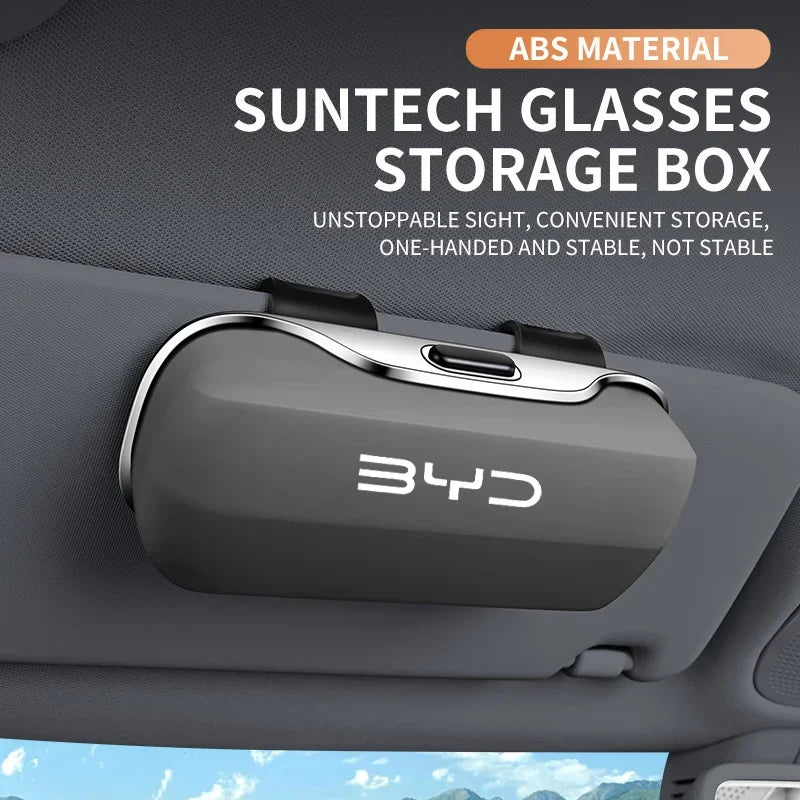 For BYD Atto 3 Tang F3 E6 Yuan Plus Song Max F0 Qin G3 I3 Han Auto Car Visor Sunglasses Glasses Case Glasses Holder Clip Box