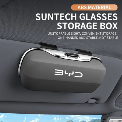 For BYD Atto 3 Tang F3 E6 Yuan Plus Song Max F0 Qin G3 I3 Han Auto Car Visor Sunglasses Glasses Case Glasses Holder Clip Box