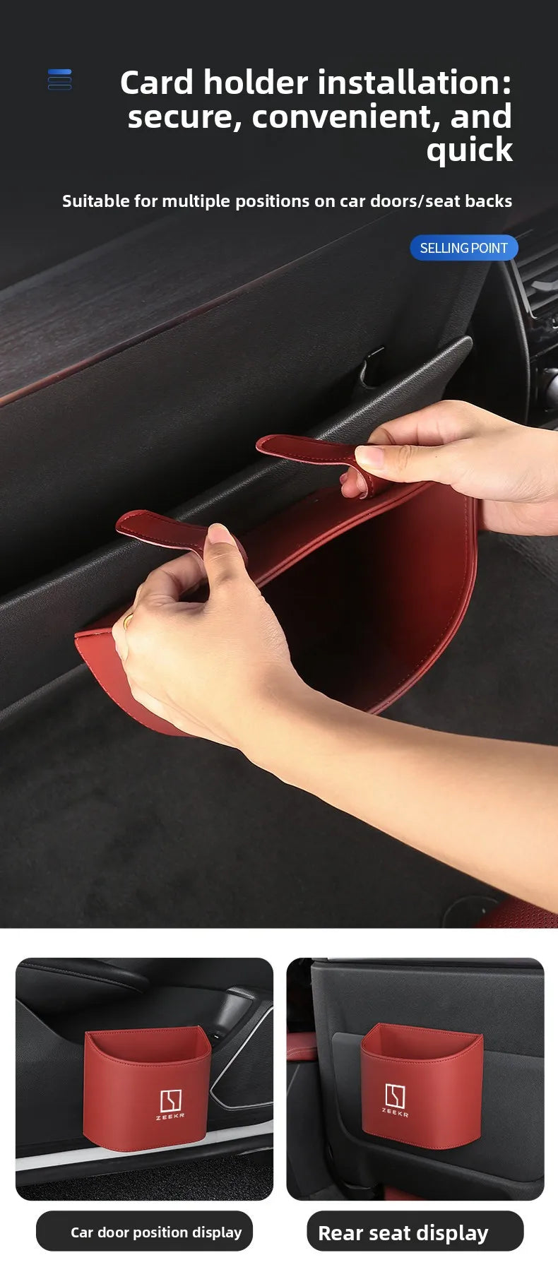 Suitable for ZEEKR 007gt 7X Zeekr 001 009 mix zeekr 9x car garbage bin storage box, car door water cup holder
