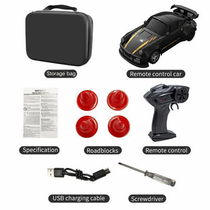 New 4WD 2.4GHZ RC Simulation Mini Drift Car Palm Racing Model Desk Toys 1/64 Scale Remote Control Car Gift for Children Boys.