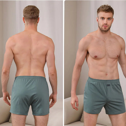 5PCS/Pack 100% Cotton Men Solid Pajama Pants Casual Elastic Waist Sleeping Shorts 3D Crotch Bottoms Breathable Pijama Hombre