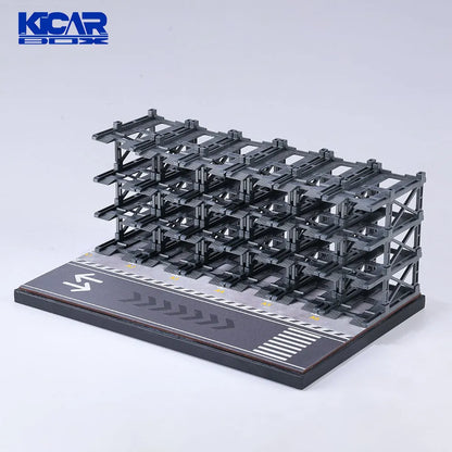 KicarMod 1/64 Diecast Model Car Manual Assembly of 3D Parking Building Multi-Layer Structure with Free Combination Display Car