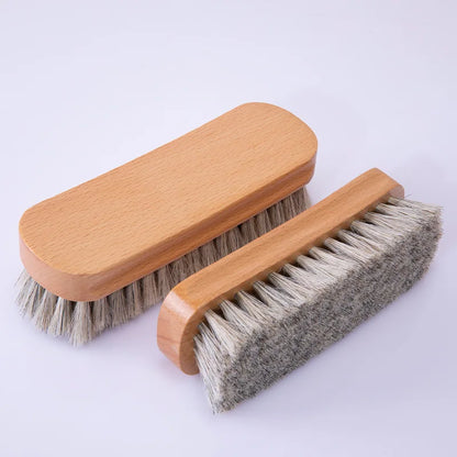 Soft Bristle Horse Hair Shoe Brush for Polishing Shoe Oil Cleaning Brush for Leather Shoes Cleaning Tools