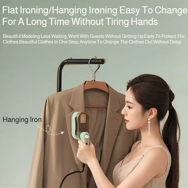 Foldable Handheld Garment Steamer Iron With 360° Swivel Rotating Handle Dry/Wet Dual Use Portable Steam Press For Clothes