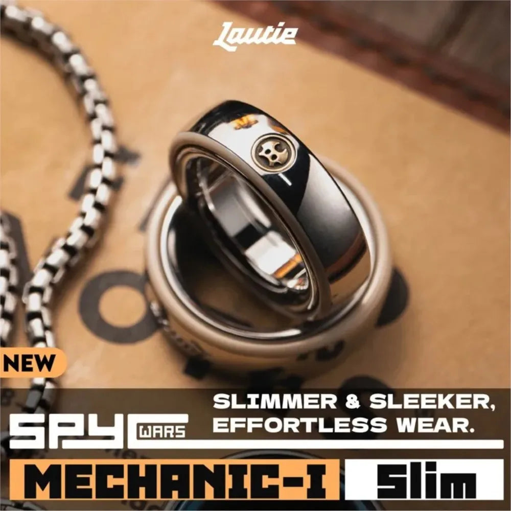 LAUTIE Mechanic-I Slim Fidget Ring 18.5mm/20mm PEEK Track Spy Wars Series Traditional Ring Office Desk Accessories