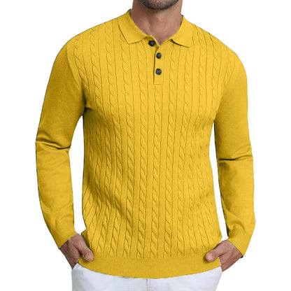 Animal Game Luxury Men's Cable Knit Pullover Sweater Long Sleeve Twist Patterned Warm Casual Polo Sweaters Men's Cold Blouse