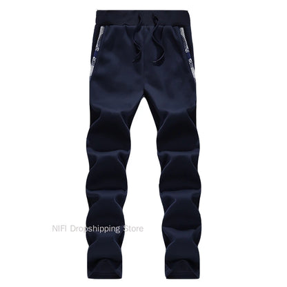 Men's Winter Jackets Thick Warm Jacket Brand Sportswear Coat Pants Solid Color Fleece Zipper Hooded Long Sleeved Male Outerwear
