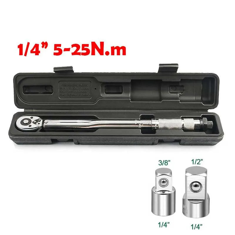 5-25N.m Micrometer Car Motorbike Disassembly Tool Professional Adjustable Torque Wrench 1/4'' Drive Spanner Hand Tool