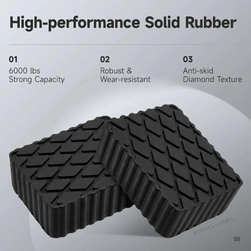 Car Jacks Lifting Car Lift Rubber Jack Pad Blocker Jack Pad Shock-Absorbing Support Equipment Elastic Blocks Accessories