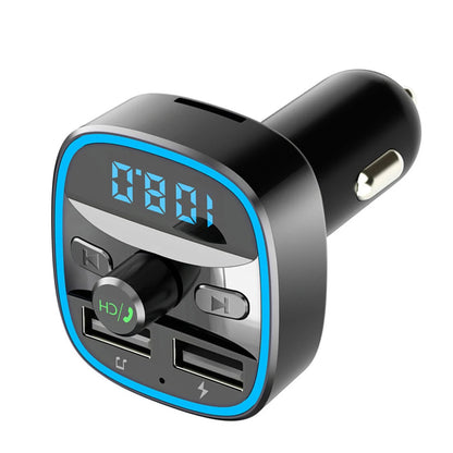 T25 Car Bluetooth 5.0 FM Transmitter MP3 Player Fast Charging Dual USB Charger 87.5-108MHz 2.4A MAX Dual USB Car Charger Adapter