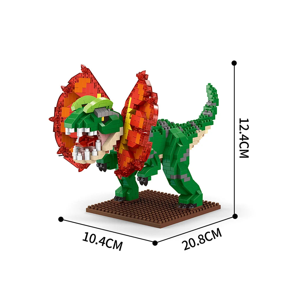 KNEW BUILT Micro Mini Building Block Toys T-Rex Pteranodon-Puzzle Assemble,Children's Day Gifts for Boys' Favorite Dinosaurs