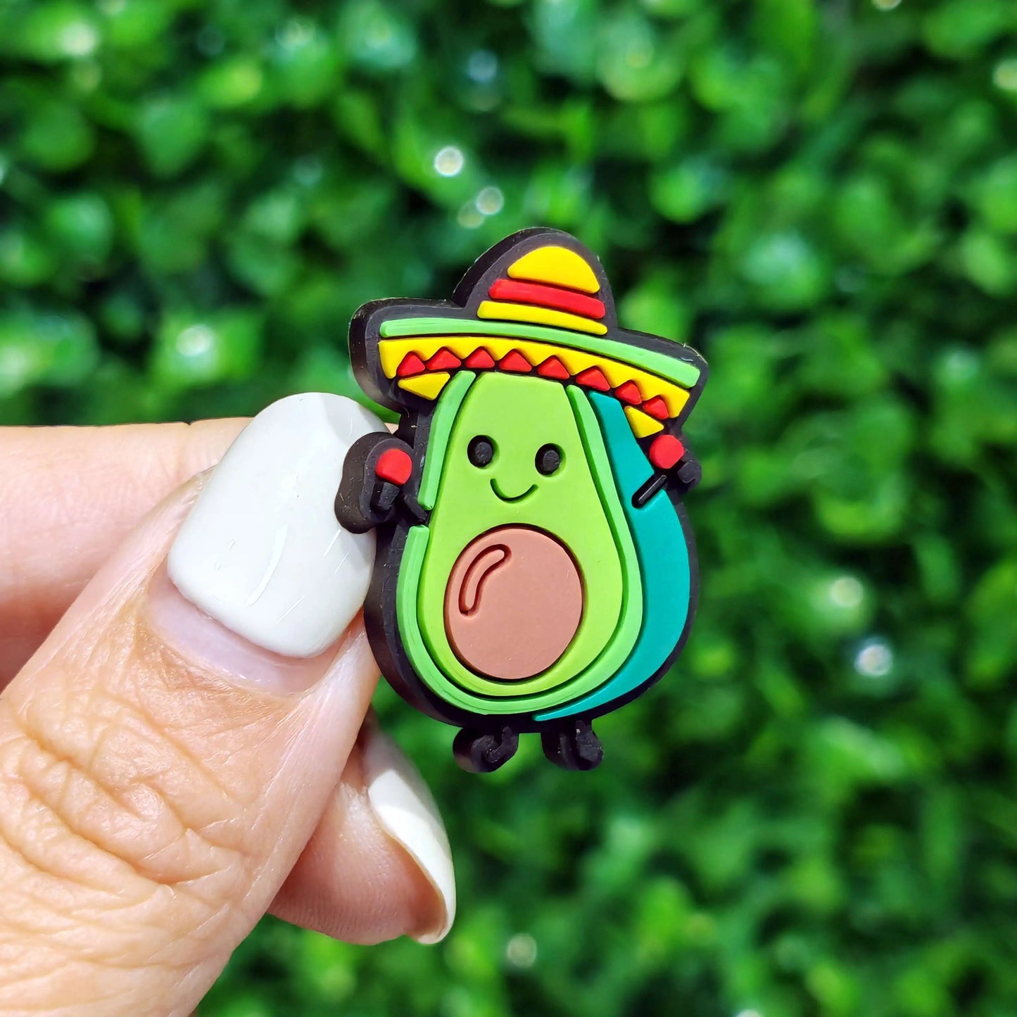 New 1-100pcs Cartoon Fruit Avocado Mom Love Guitar PVC Shoe Charms Accessories Hole Slippers Decorations Kids Birthday Present