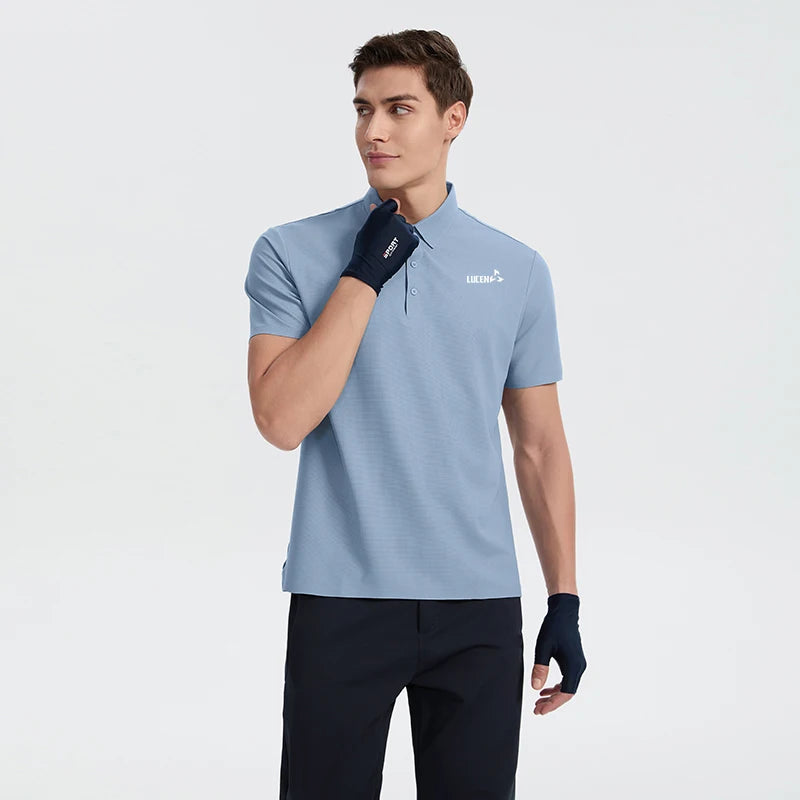 LUCEN Men's high-quality outdoor sports golf casual polo shirt for fitness running breathable short-sleeved T-shirt Tops