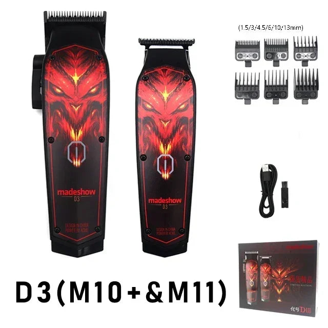 MEDESHOW D8 Professional Hair Cutting Machine Kit for Men Hair Clipper Trimmer 0mm Gap Cutter Head USB Charger Barber Kit