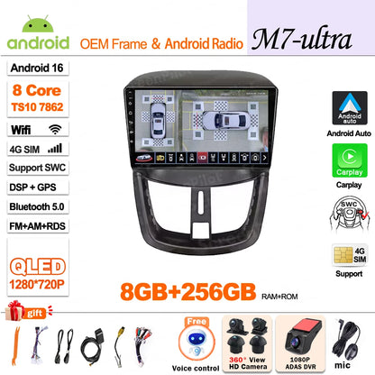 Android 15 For Peugeot 207 207CC 2006 - 2015 Car Radio Multimedia Video Player Stereo Head Unit 2 din Wireless Android Auto Wifi