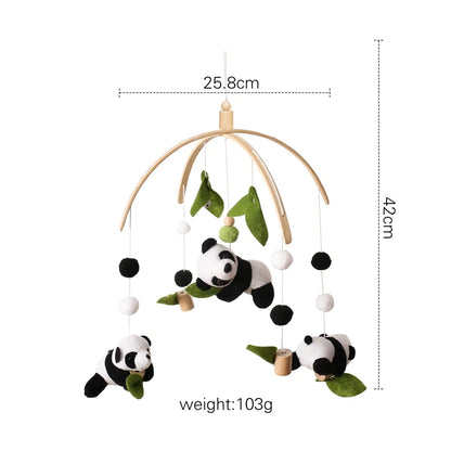 Baby Wooden Bed Bell Cartoon Rabbit Mobile Hanging Rattles Toy Hanger Crib Mobile Bed Bell Wood Toy Holder Arm Bracket Kid Gifts