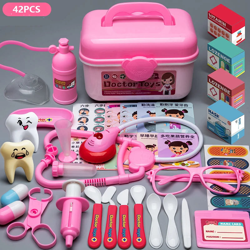 Doctor Toys for Kids Doctor Pretend Play Set Children Medical Dentist Tools Stethoscope Educational Toy Gift for Boy Girl