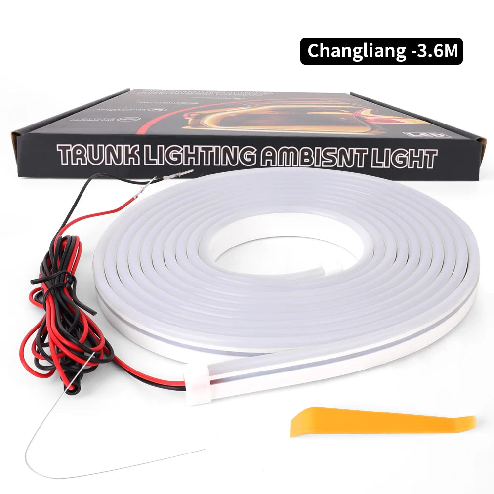 Car High Brightness Trunk Lighting Ambient Light Super Bright Interior Decoration Car Trunk Universal Silicone COB Light Strip