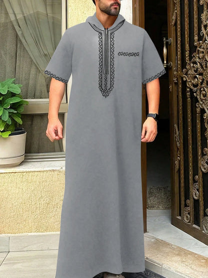 Stand up collar embroidery casual ethnic clothing loose men's clothing