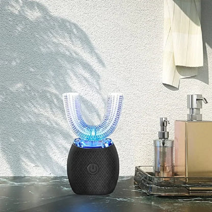 U-Shaped Sonic Electric Toothbrush - 360-Degree Automatic Silicone Brush with Cold Blue Light Teeth Whitening