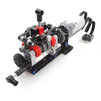 MOC High-tech 4 Speed Gearbox Model DIY Transmission Kit M Motor 8883 Power Functions Building Blocks Assemble Bricks Puzzle Toy