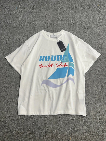 New Arrival RHUDE Print Casual Shorts Loose Street Shorts with Pockets Men's High Quality Shorts