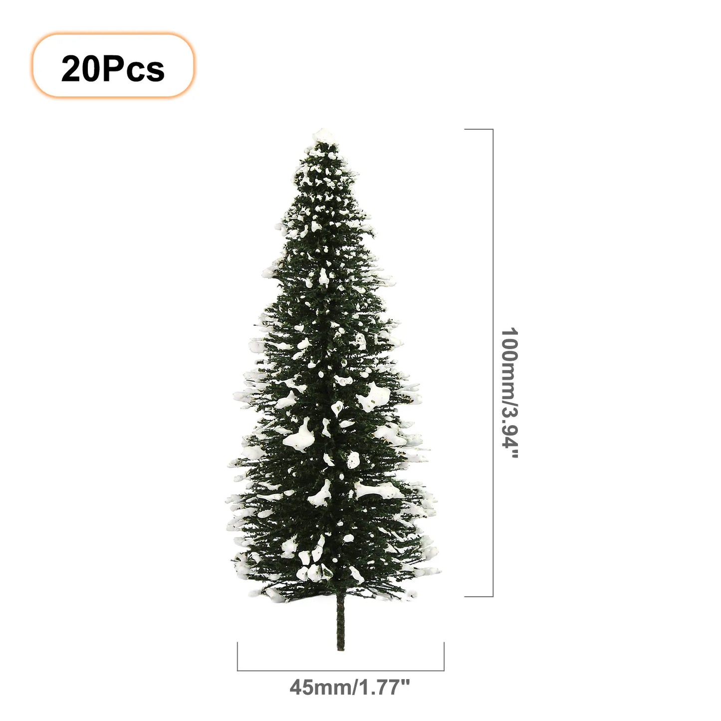 XS0804 Evemodel Model Snowy Pine Trees Deep Green Christmas Pines for HO O N Z Scale Xmas Decor Layout S0804