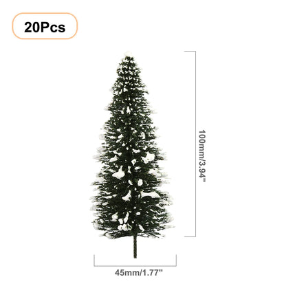 XS0804 Evemodel Model Snowy Pine Trees Deep Green Christmas Pines for HO O N Z Scale Xmas Decor Layout S0804