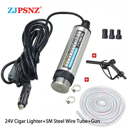 60L/min Flow 12m Head 12V 24V Car Auto Oil Pump Pure Copper Motor 265W High-power Refueling Machine Transfer Pump Sewage Pump