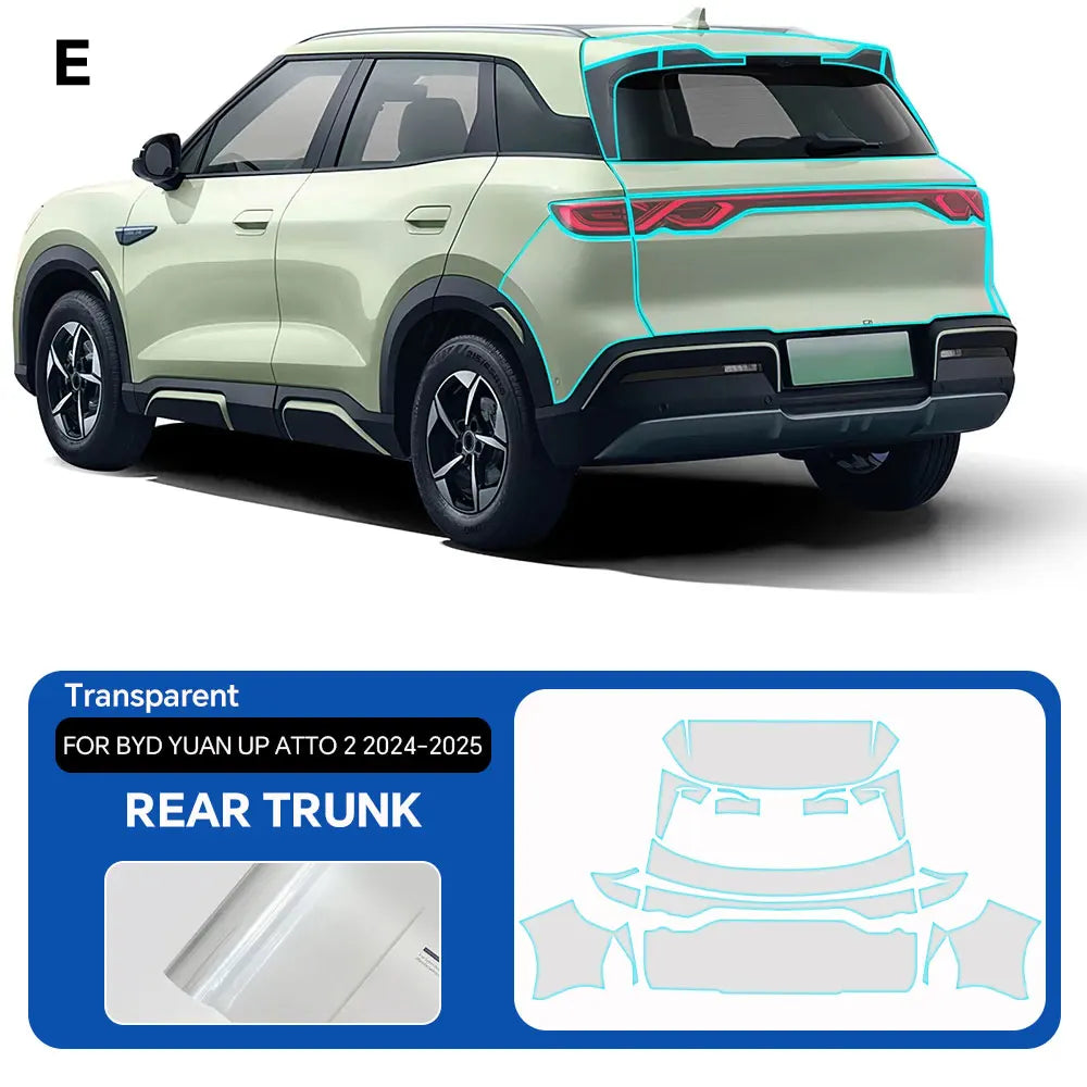 For BYD Yuan UP ATTO 2 2024-2025 Car Paint Protection Film Transparent Self Healing PPF Wrap 8.5mil Clear Bra Anti Yellowing