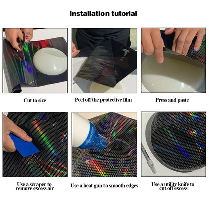 Carbon Fiber Sticker High Gloss Honeycomb Vinyl Wrap Film Waterproof Adhesive Auto Body Decoration Decal Tunning Car Accessories