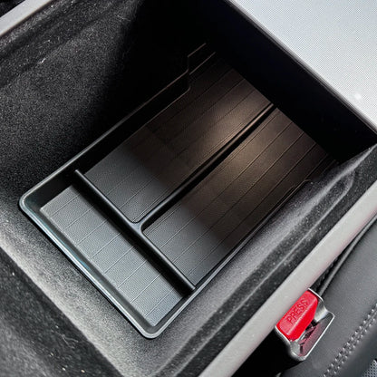 For Tesla New Model Y 2025 Launch Juniper Teslajuniper ABS with Silicone Non-slip Mat Console & Armrest Storage Box Upper