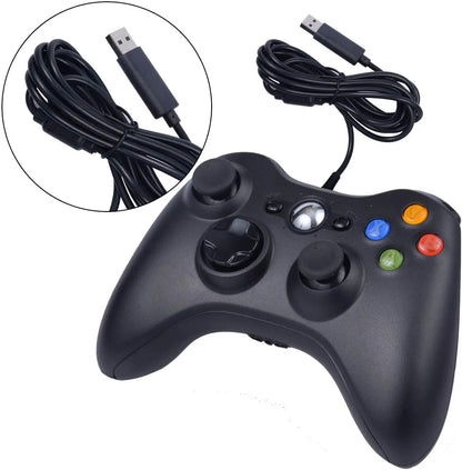 Wired Game Controller for Xbox 360 with Dual-Vibration,Compatible with Xbox 360/360 Slim&PC Windows 7,8,10,11