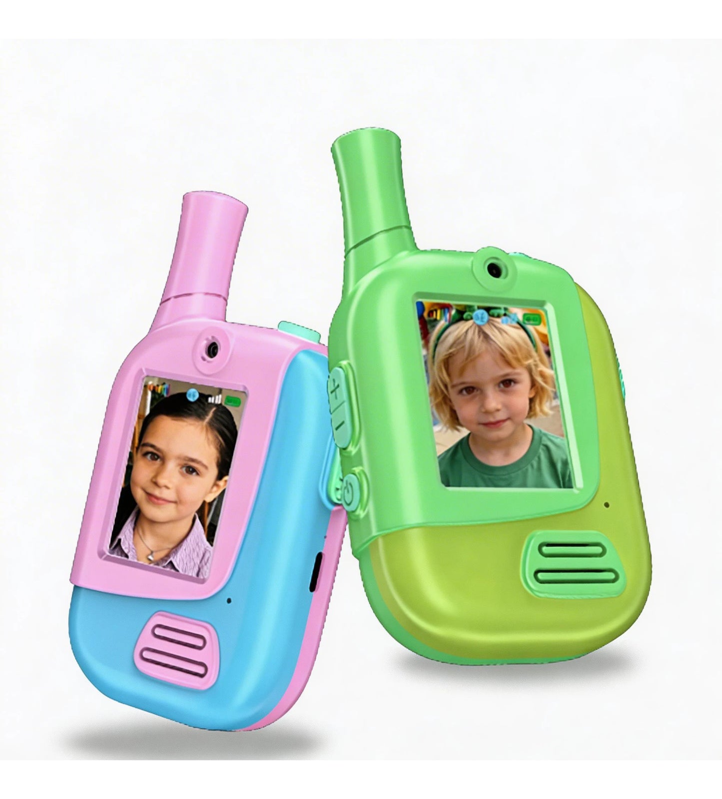 2 Pack Rechargeable Kids Video Walkie Talkies, Eco ABS Portable Toy for Boys Girls Ages 3-12 Indoor Outdoor Camping