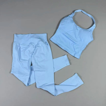 2 Pieces Sportswear Women Yoga Set Gym Clothes Sportswear Yoga Suits High Waist Scrunch Fitness Tracksuits  Pilates Set